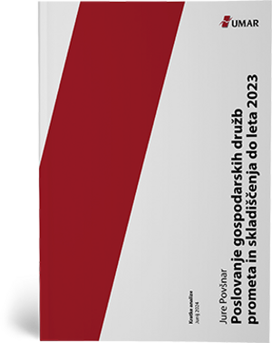 Naslovnica publikacije Poslovanje gospodarskih družb prometa in skladiščenja do leta 2023